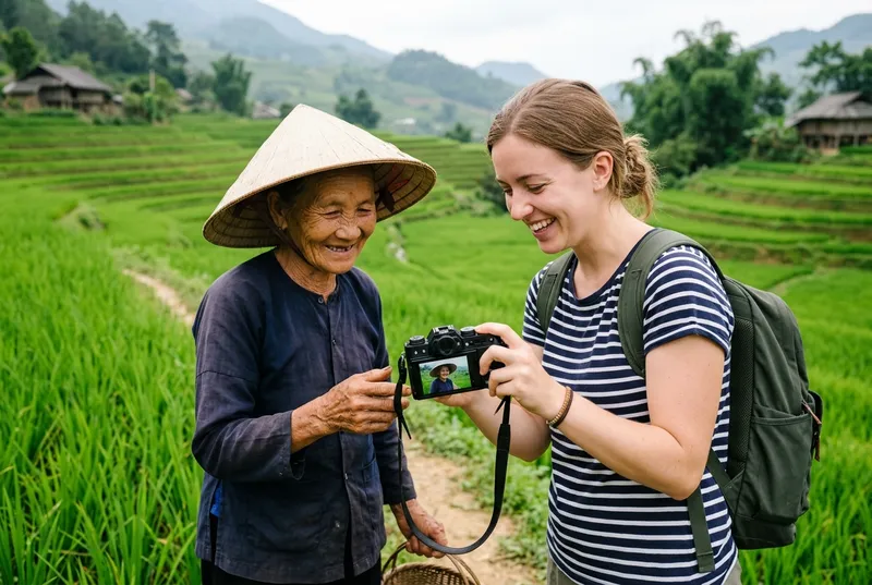 Exploring Rural Villages Via Haiphong Motorbike Tour 11 Ask first and share the photo: village photo etiquette