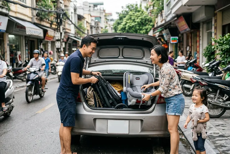 Best Way To Go Haiphong To Cat Ba With Luggage 8 Families with strollers and car seats travel easier by private car