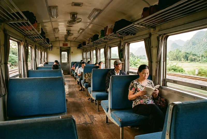 Experience Taking Train From Hanoi To Haiphong 6 Life inside a local train carriage