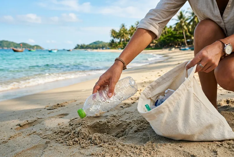 Picking up litter: small habits for responsible travel