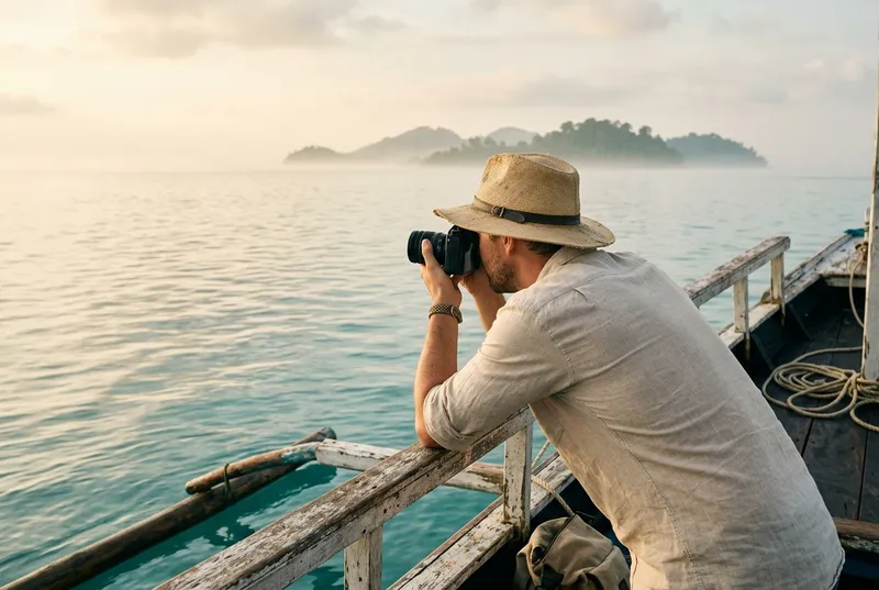 Photography Guide For Your Lan Ha Bay Tour Trip 10 Steadying a camera on the railing of a moving boat