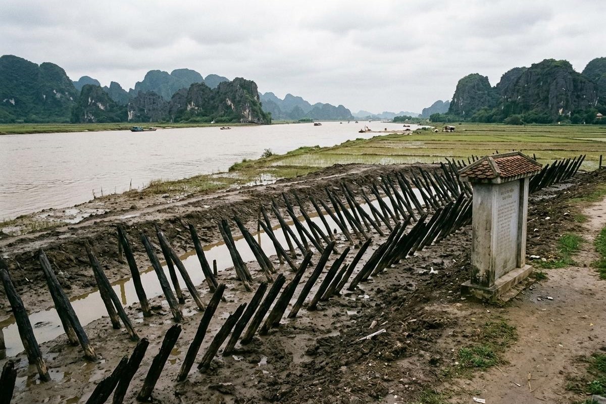 Unusual Things To Do In Haiphong Off Beaten Path 7 Ancient wooden stakes at the Bach Dang River relic site in Thuy Nguyen, Haiphong